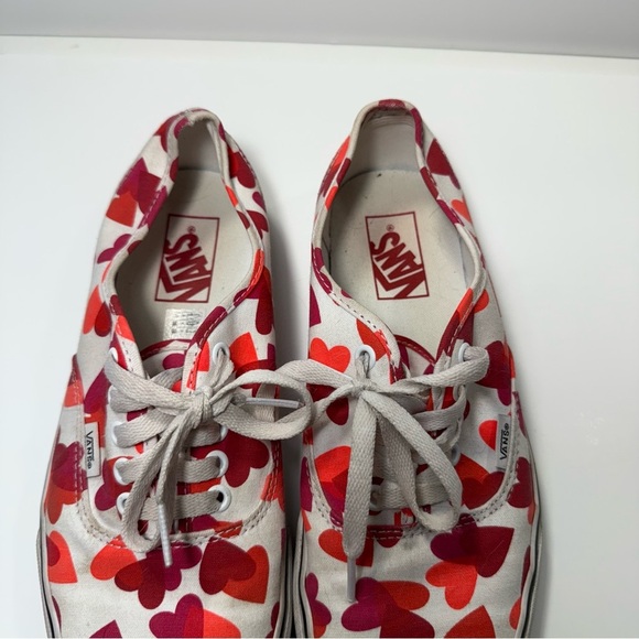 Vans Heart Pattern Lace Up Sneakers - Red and Pink Women’s Size 10/ Men’s 8.5 - Picture 3 of 10